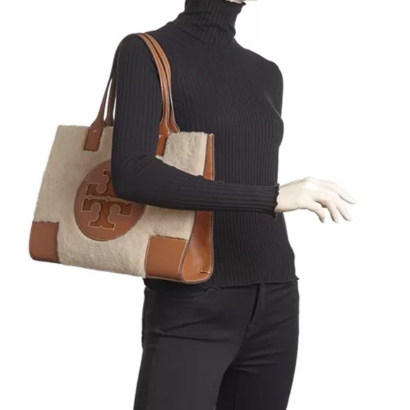 Tory Burch Ella Shearling Mini Tote - Picture 2 of 5